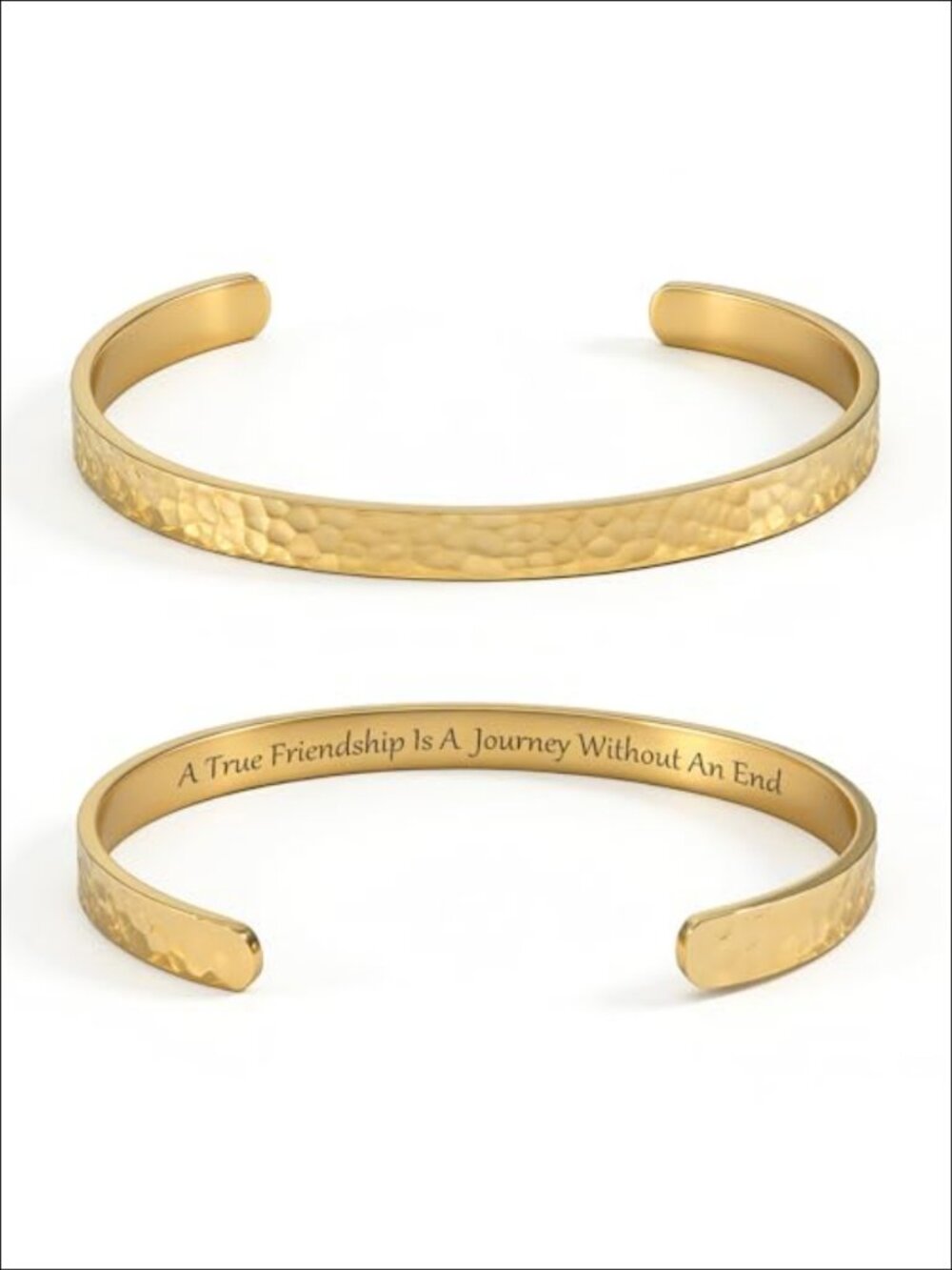 18K Gold Plated Hammered Cuff Bracelet Inspirational Bible Verse Christian Gift